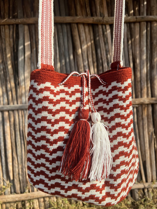 Mochila Wayuu Mediana Bicolor